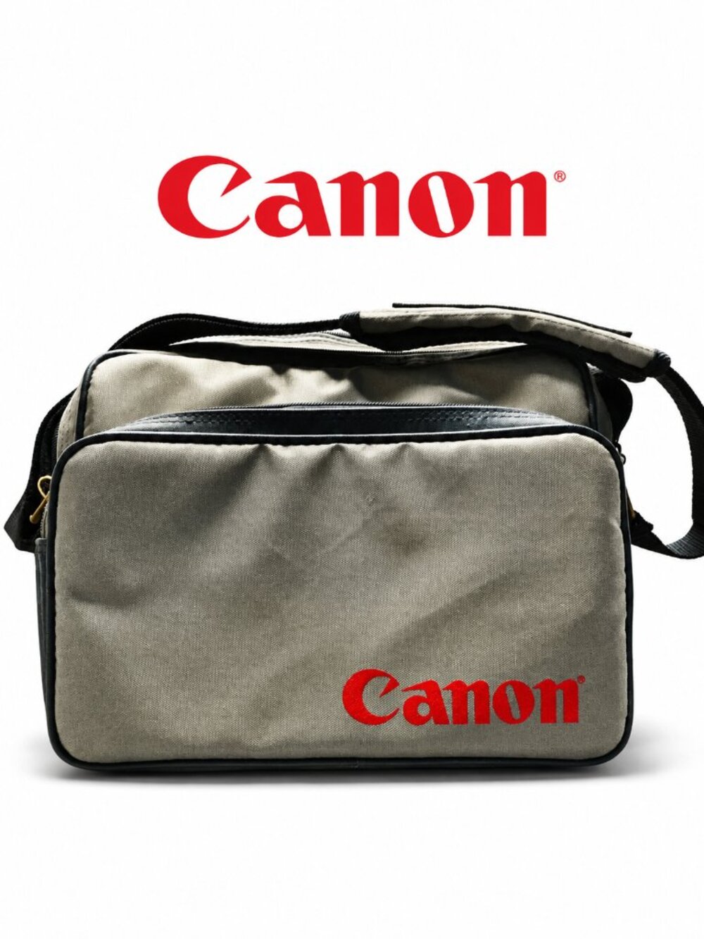 Vintage Canon Camera Bag 1990s Gray/Black Multi Compartments Cameras Photography